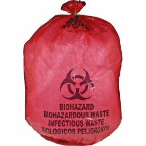 Bio-Hazard Red Trash Bags - 33 Gallon (33x39)