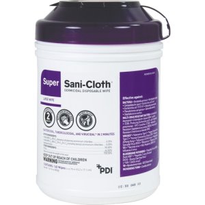 Super Sani-Cloth Germicidal Wipes, 6 x 6.75, White, 160 Wipes (NICPSSC077172)