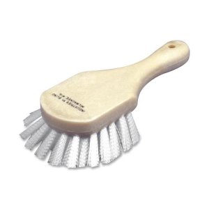 SKILCRAFT Scrub Brush, 3" Plastic Block, 5" Handle, White Bristles (NSN0610038)