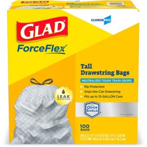 8 Gal. 0.9 Mil White Trash Bags 20 in. x 29 in. Pack of 90 for Bathroom,  Bedroom, Office and Kitchen