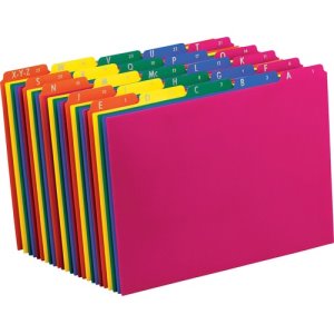 Oxford Card Guides Alpha 1/5 Tab Polypropylene 4 x 6 25/Set