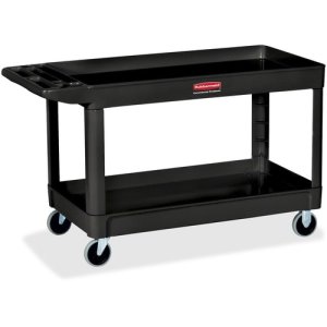 Rubbermaid 9T66 2 Shelf Utility Cart, Black