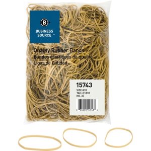 Business Source Rubber Bands, Size 33,1 lb. Bag, 3-1/2"x1/8", Crepe (BSN15743)