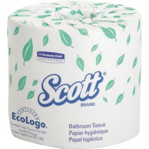 Scott Standard Bathroom Tissue, 1Ply, 1210Shts, 80RL/CT, WE (KCC05102)
