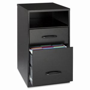 Lorell 2-Drawer File Organizer Cabinet, 14-1/4w x 24-1/2h, Black (LLR18505)
