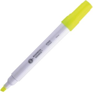 Business Source® Highlighter, Wide Barrel, Chisel Tip, Yellow (BSN37533)