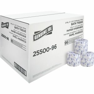 Genuine Joe 2-Ply Standard Bath Tissue, 500 Sheets/Roll, 96 Rolls (GJO2550096)