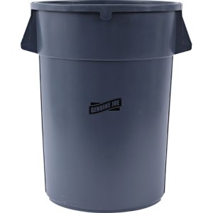 Genuine Joe 44 Gallon Heavy-Duty Trash Container, Gray (GJO11581)