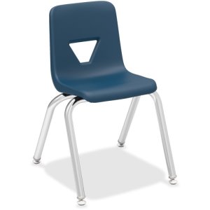 Lorell 14" Seat-height Stacking Student Chair, Navy, 4/CT (LLR99884)