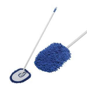 AbilityOne Dust Mop, W/ 48" Handle, 13"Wx10"H, 6/Bx, White/Blue (NSN6828879)