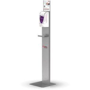 SC Johnson Dispenser Stand, Touchfree, 19.3"Wx28"Lx3"H, Silver (SJNTFDISPSTAND)