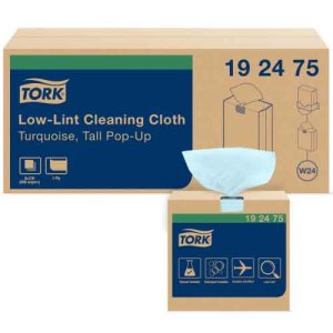 Tork Low-Lint Cleaning Cloth Pop-Up Box, 1-ply, 8 Boxes, 800 Cloths (TRK192475)