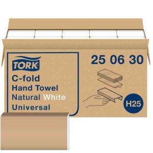Tork Universal C-Fold Hand Towels, 1-Ply, Natural White, 2400 Towels (TRK250630)