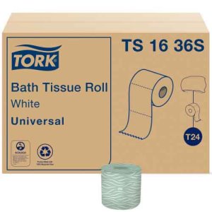 Tork Universal 1-Ply Bath Tissue, White, 1000 Sheets/Roll, 96 Rolls (TRKTS1636S)