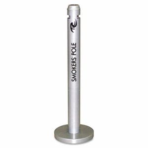 Rubbermaid Commercial Smoker's Pole, Round, Steel, Silver (RCPR1SM)