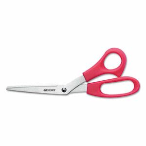 Westcott All-Purpose Value Scissors, 8" Bent, 3 1/2" Cut, Red (ACM10703)