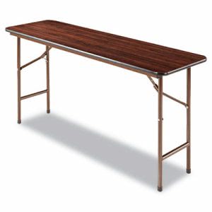 Alera Wood Folding Table, Rectangular, 60w x 18d x 29h, Mahogany (ALEFT726018MY)