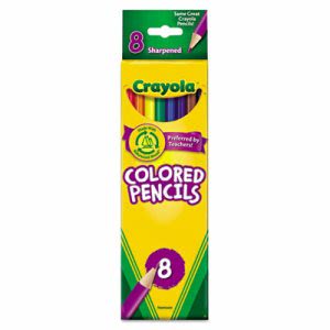 Crayola Colored Woodcase Pencils, 3.3 mm,  Assorted, 8/Set (CYO684008)