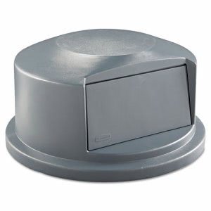 Rubbermaid BRUTE 55 Gallon Gray Round Trash Can, Lid, and Dolly Kit