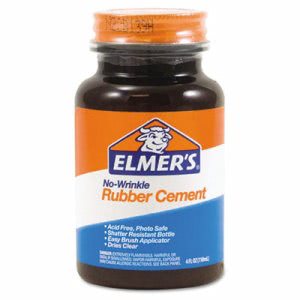 Elmer's Rubber Cement, Repositionable, Acid-Free, 4-oz Bottle (EPIE904)