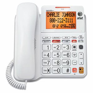 AT&T CL4940 One-Line Corded Speakerphone, Tilt Display, White (ATTCL4940)