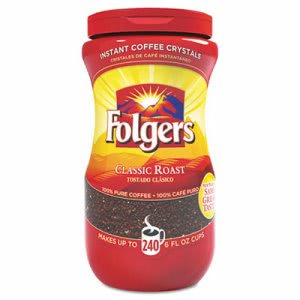 Folgers Instant Coffee Crystals, Classic Roast, 16-oz FOL06922