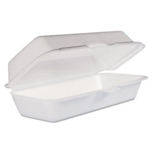 Dart® 72HT1 Foam Hot Dog Container with Hinged Lid