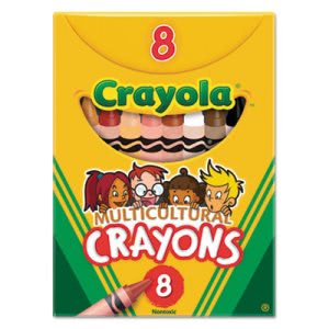 Crayola Multicultural Crayons, 8 Skin Tone Colors/Box (CYO52008W)