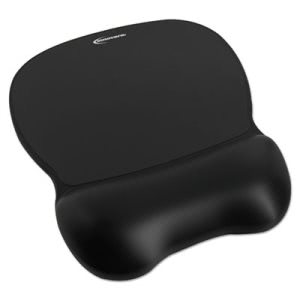 Innovera Gel Mouse Pad w/Wrist Rest, Nonskid, Black, 1 Each (IVR51450)