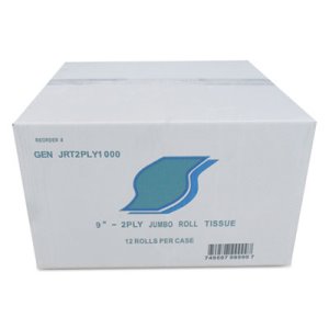 GEN Jumbo Bath Tissue, 2-Ply, White, 3 1/2" x 800 ft, 12/Carton (GENJRT2PLY)