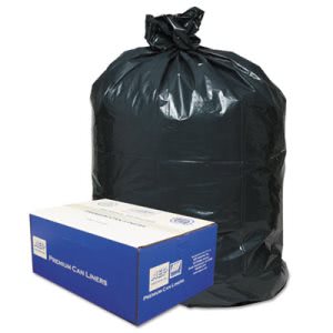 56 Gallon Black Garbage Bags, 43x47, 0.9mil, 100 Bags (WBI434722G)