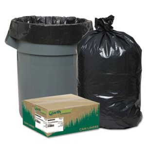 Janitor ToughBag 55 Gallon Trash Bags - Outdoor Trash Can Liners for Commercial Lawn and Leaf Large 55-60 Gallon Industrial Trash Bags 38 x 58 Made in USA Black Garbage Bags 100 COUNT 
