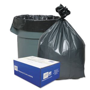 33 Gallon Gray Garbage Bags, 33x40, 1.35mil, 100 Bags (WBIPLA4070)