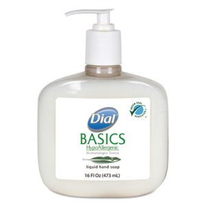 Dial Basics HypoAllergenic Liquid Hand Soap Pump Bottles, 12 Bottles (DIA 06044)
