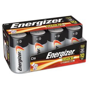Energizer Alkaline Batteries, D Size, 8 Batteries/Pack (ENE E95FP-8)