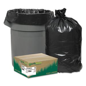 56 Gallon Black Garbage Bags, 43x48, 1.25mil, 100 Bags WBIRNW4750