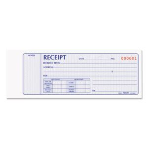 Rediform Money Receipt Book, 2 3/4 x 7, Carbonless Duplicate, 100 Sets ...