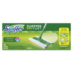 Swiffer Sweeper Dry/Wet Starter Kit, Silver/Green, 6 Kits (PGC92815CT)