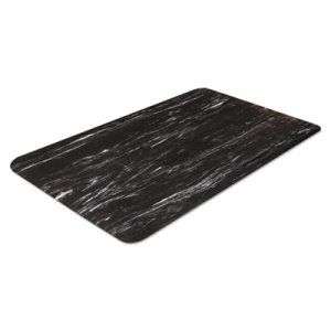 Crown Cushion-Step Surface Mat, 24 x 36, Marbleized Rubber, Black (CWNCU2436BK)