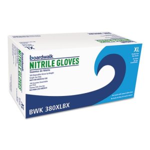 Boardwalk Disposable Nitrile Gloves, X-Large, Blue, 1000 Gloves (BWK380XLCT)