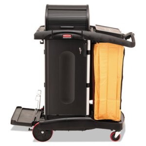 Rubbermaid 9T75 High Security Cleaning Cart w/Vinyl Bag, Black (RCP 9T75)