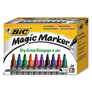 BIC Low Odor and Bold Writing Dry Erase Marker Chisel Tip Assorted Dozen
