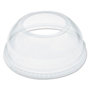 Choice Clear Plastic Flat Lid with Straw Slot - 32 oz. - 500/Case