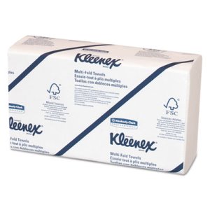 Kleenex White Multi-Fold Paper Towels, 1-Ply, 8 Packs (KCC02046)