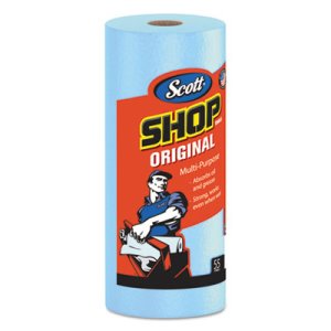 Scott 75130 Shop Towel Rolls, Blue, 11" x 10.4" , 30 Rolls (KCC 75130)