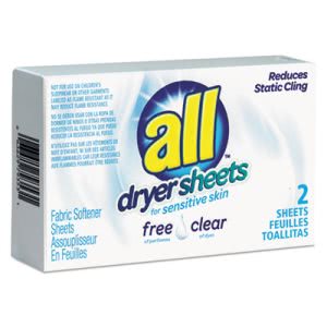 All Free Clear Vend Pack Dryer Sheets, 2 Sheets/Box, 100 Boxes (VEN2979353)