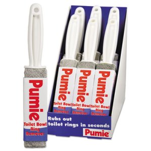Pumice Toilet Bowl Ring Remover with Handle, 6 Pumice Sticks (PUM JAN 6)
