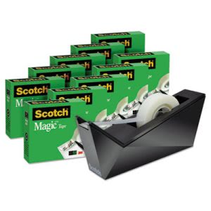 Magic Tape Designer Dispenser Value Pack, 3/4"x1000", 10 Rolls (MMM810K10C17MB)