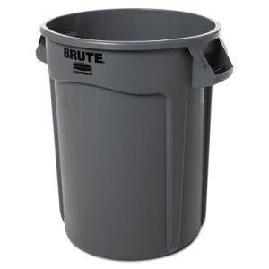 Rubbermaid 2632 Brute 32 Gallon Vented Round Waste Can, Gray (RCP 2632 GRA)