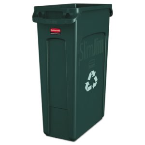 Rubbermaid 354007 Slim Jim 23 Gallon Recycling Can w/Vents, Green (RCP354007GN)